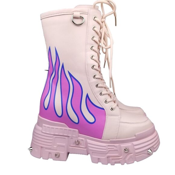 Anthony Wang MTF Pink Flame Boots size 8.5 NO STOCK PHOTOS - Picture 1 of 11